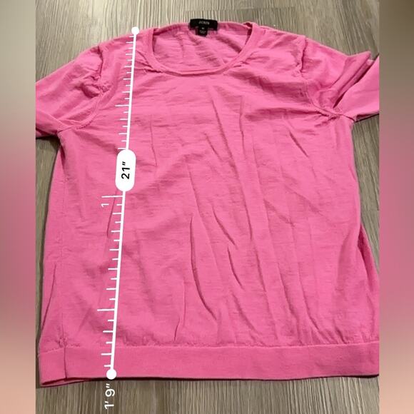 J. Crew Pink 100% Merino Wool‎ Long Sleeve Pullover Sweater Size M - Picture 9 of 9